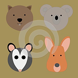 Cute animals of Australia illustration