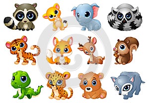 Cute Animals cartoon set