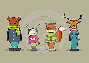 Cute animals in clothes