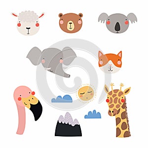 Cute animals set