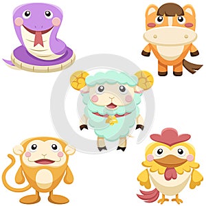 Cute animals set