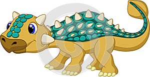 Cute ankylosaurus cartoon photo