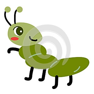 cute ant cartoon character in cartoon style