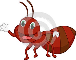Cute ant cartoon presenting