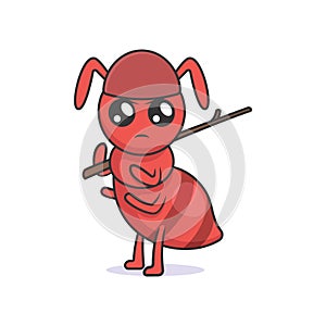 Cute Ant mascot design Illustration