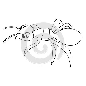 Cute ant outline. stock vector illustration