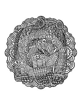 Bear Mandala Coloring Pages for Adults photo