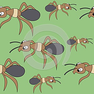 Cute ants. seamless stock vector pattern