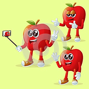 Cute apple characters as narcissistic