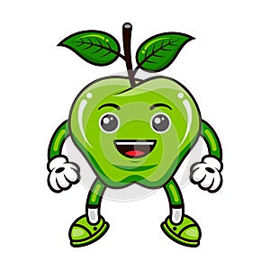 Cute Apple Mascot Character Vector