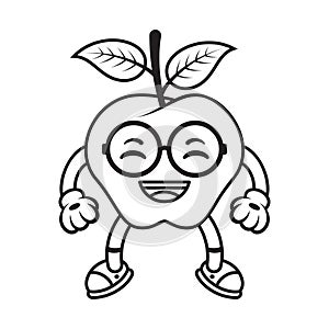 Cute Apple Mascot Character Vector