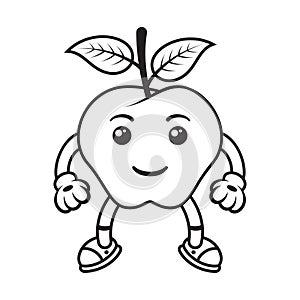 Cute Apple Mascot Character Vector