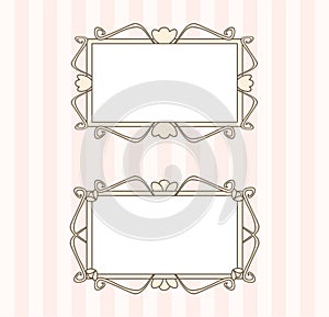 Cute, artdeco retro frames with white, empty space