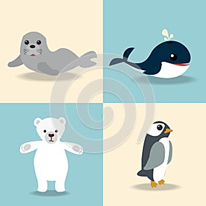 Cute Artic animal collection