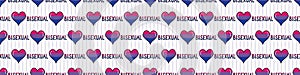 Cute asexual heart with text cartoon seamless vector border. Hand drawn isolated pride flag for LGBTQ blog. Gay love on