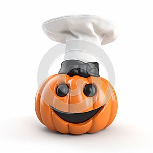 Cute Ash Wednesday Jackolantern With Chef Hat - 3d Render