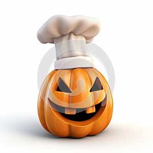 Cute Ash Wednesday Jackolantern Chef Hat Pumpkin 3d Render