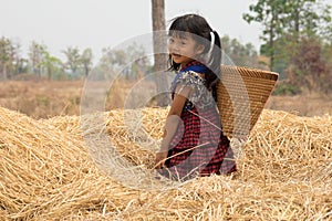 Cute Asian Girl With Basket