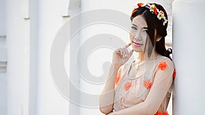 Cute asian woman fashion model portrait