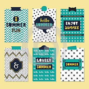 Cute assorted summer quotes journal cards set photo