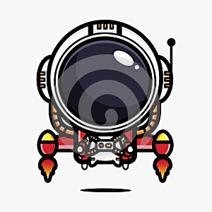 cute astronaut design flying with jetpack