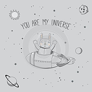 Cute astronaut poster