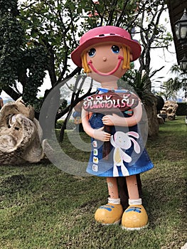 A cute and attractive welcome doll in Thailand.