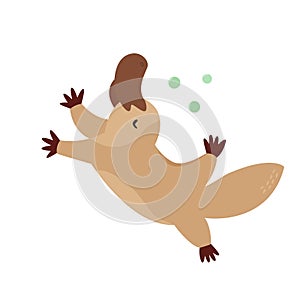 A Cute Australian platypus Animal character design