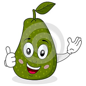 Cute Avocado Character with Thumbs Up