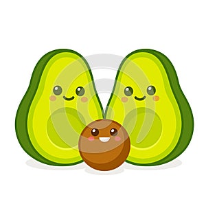 Cute avocado family