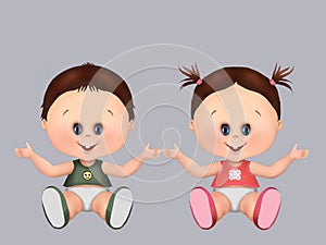 Cute babies, twins twin brothers i twin girls and baby boy. health and baby care, greeting card, postcard, healthy babies,