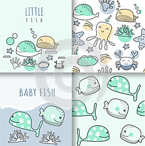 Cute baby animals seamless pattern,for fabrics, textiles, children`s wear, wrapping paper