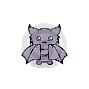 Cute baby bat mascot design illustration