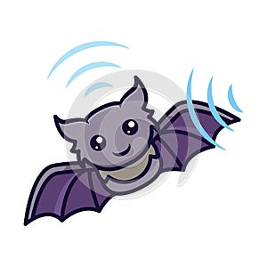 Cute baby bat mascot design illustration