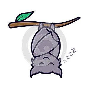 Cute baby bat mascot design illustration