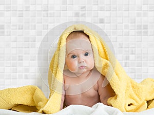 Cute baby in bath