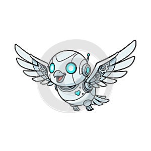 Cute Baby Bird Flying Illustration