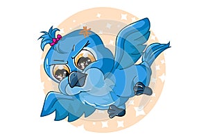 A cute baby blue macaw bird design animal cartoon