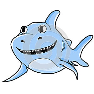 Cute baby blue shark icon