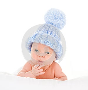 Cute baby in bobble hat