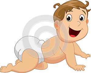 Cute baby boy crawling