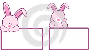 Cute baby bunny cartoon billboard pack