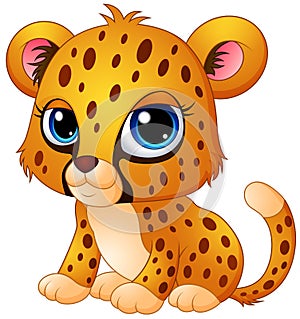 Cute baby cheetah cartoon