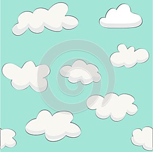 Cute baby cloud pattern vector seamless