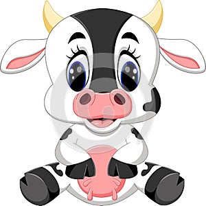 Cute baby cow cartoon