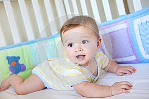 Cute Baby in Crib photo