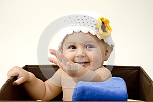 Cute Baby with Crochet Hat