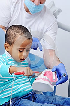 Cute baby in the dental chair