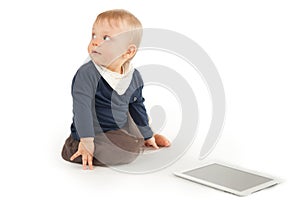 Cute baby with digital tablet