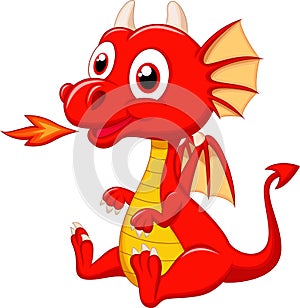 Cute baby dragon cartoon